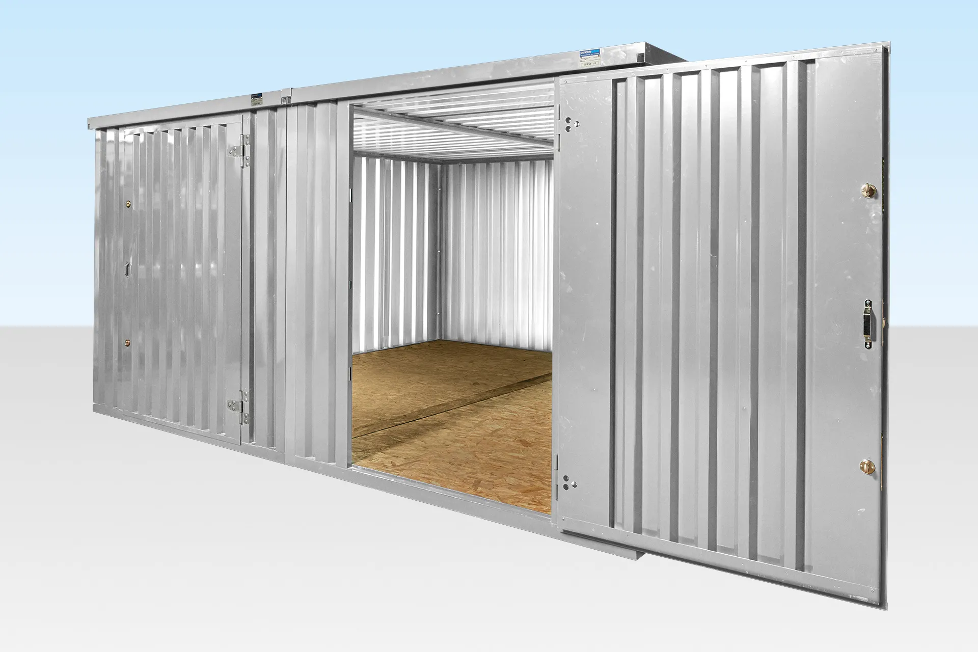 4M x 4.2M Side Linked Flat Pack Containers – Galvanised Modular Storage